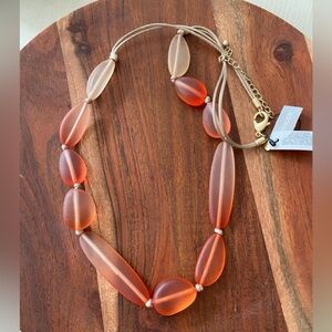 NWT Chico’s Women’s Large Coral Ombré Beaded Statement Necklace